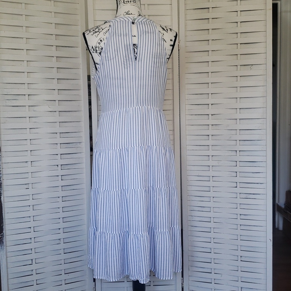 Savanna Jane Floral Embroidered Striped Sleeveless Dress Size L - Picture 4 of 7